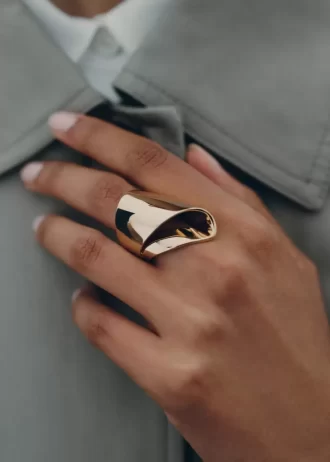 Bague Éole Drapée Édition dorée à l&rsquo;or 24 carats