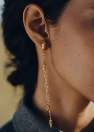 Boucles d&rsquo;oreilles chaîne Eroz édition dorée