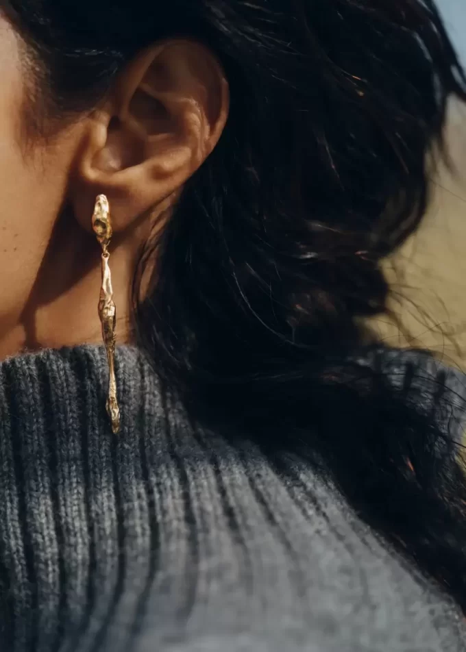 Boucles d&rsquo;oreilles pendantes Eroz, édition dorée