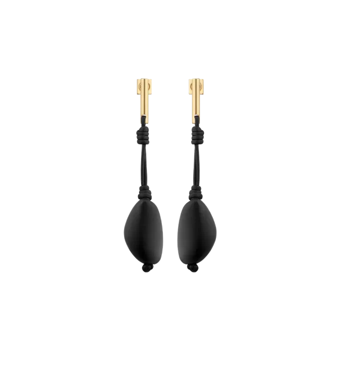 Boucles d&rsquo;oreilles pendantes Téré Édition Marbre Noir