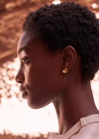Boucles d&rsquo;oreilles puces Éole Édition dorées à l&rsquo;or 24 carats