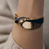 Cuir Noir Édition Éole Cuff