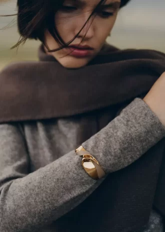 Cuir taupe édition Éole Cuff